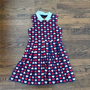 Janie and Jack Navy Dress with Red and White Hearts